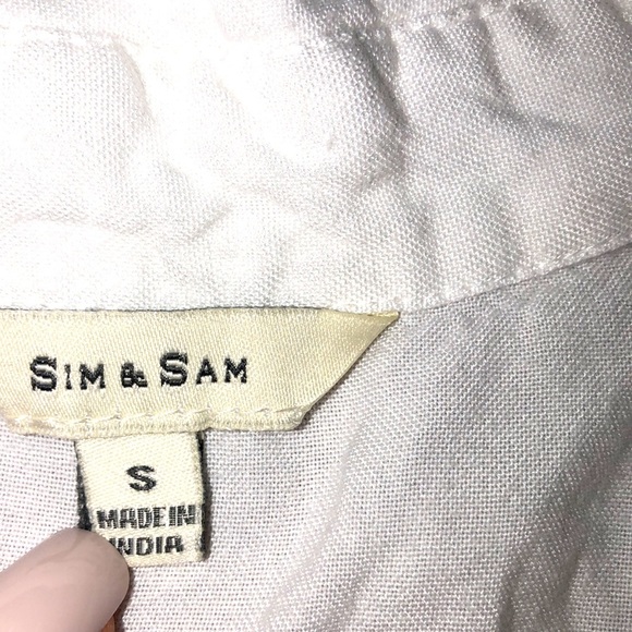 Sim & Sam small white tie front boho top - Picture 3 of 6